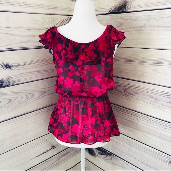 EXPRESS Floral Ruffle Tank Small - Picture 4 of 9